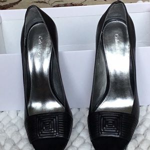 Black Calvin Klein open toed shoe size 8